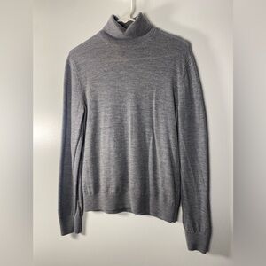 Banana Republic Merino Wool Women's Gray Turtleneck Sweater